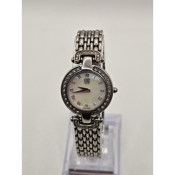 Vintage ESQ E5147 Ladies\' 25mm Crystal Accent Stainless Steel Watch. New Batt main image 5